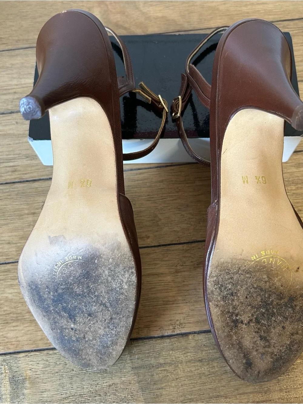 Vintage Bandolino Leather Women's Slingback Heels
